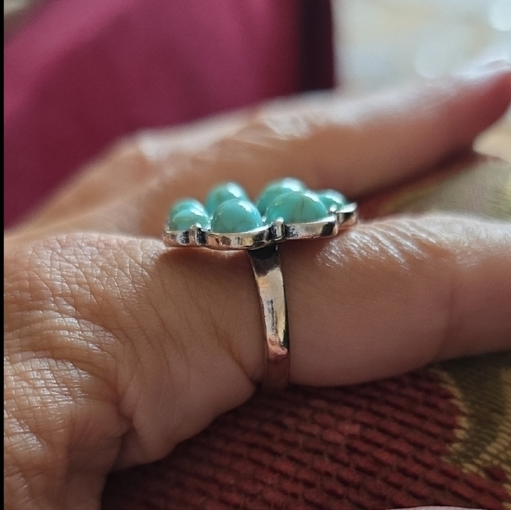 Repro Of Starborn Campitos Turquoise Cluster Ring 9